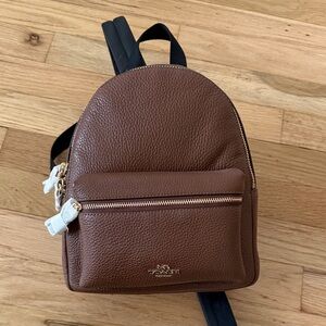 Coach Chocolate Brown Leather Mini Backpack
